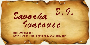 Davorka Ivatović vizit kartica